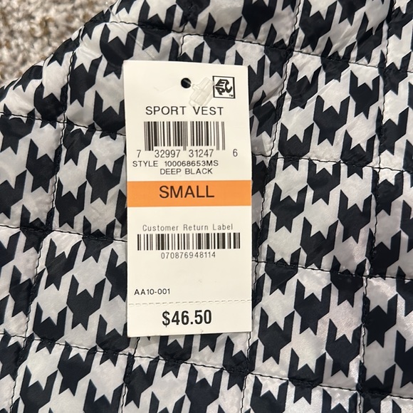 Karen Scott Sport Women’s Quilted Lightweight Vest Black/White Houndstooth - Picture 7 of 7